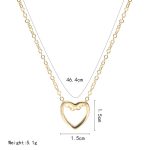 Fashion Design Black Heart Necklace Gold Silver color simple Hollow Jewellery The best of birthday treat - Image 2