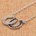 lychee Horse Hoof Necklace Lucky Rhinestone Double Black White Color Horseshoe Pendant Necklace Jewellery - Image 2