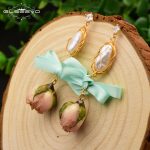GLSEEVO Natural Fresh Water Baroque Pearl Dangle Earrings For Women Flower Drop Earrings Wedding Gifts Fine Jewellery - Image 5